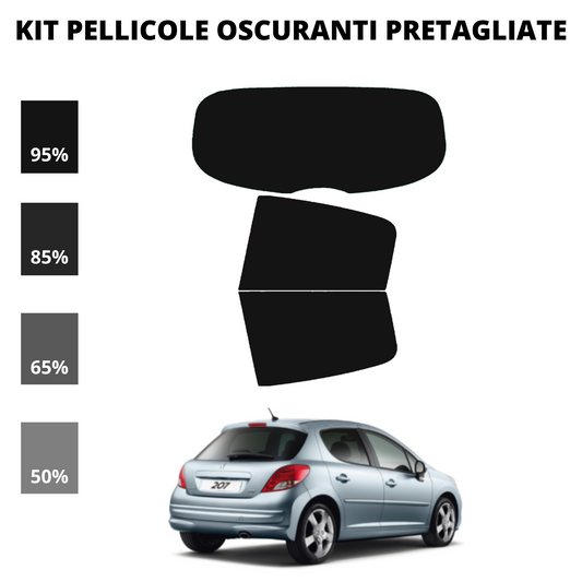 Pellicola Oscuramento Vetri Peugeot 207 5 Porte 2007-Attuale