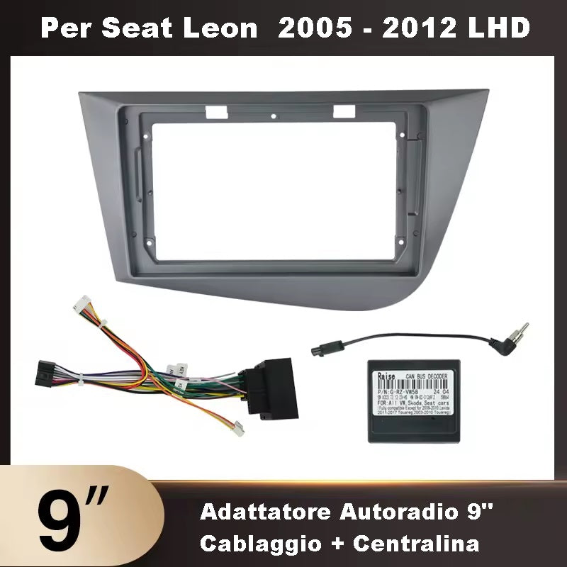 Autoradio 4/64 GB + Adattatore 9" + Canbus Box - Kit Per Seat Leon 2005-2012