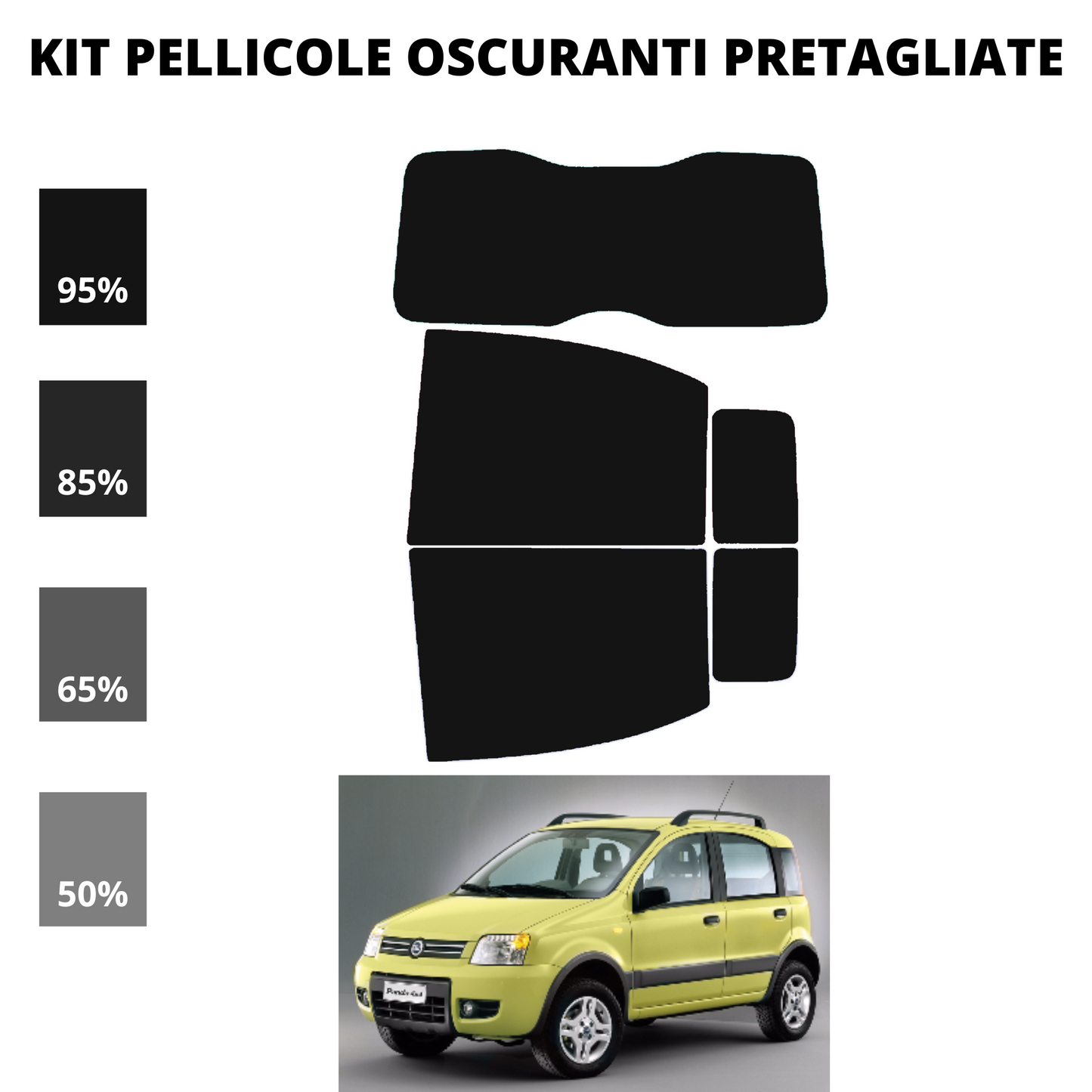 Pellicola Oscuramento Vetri Panda 2004 - 2010