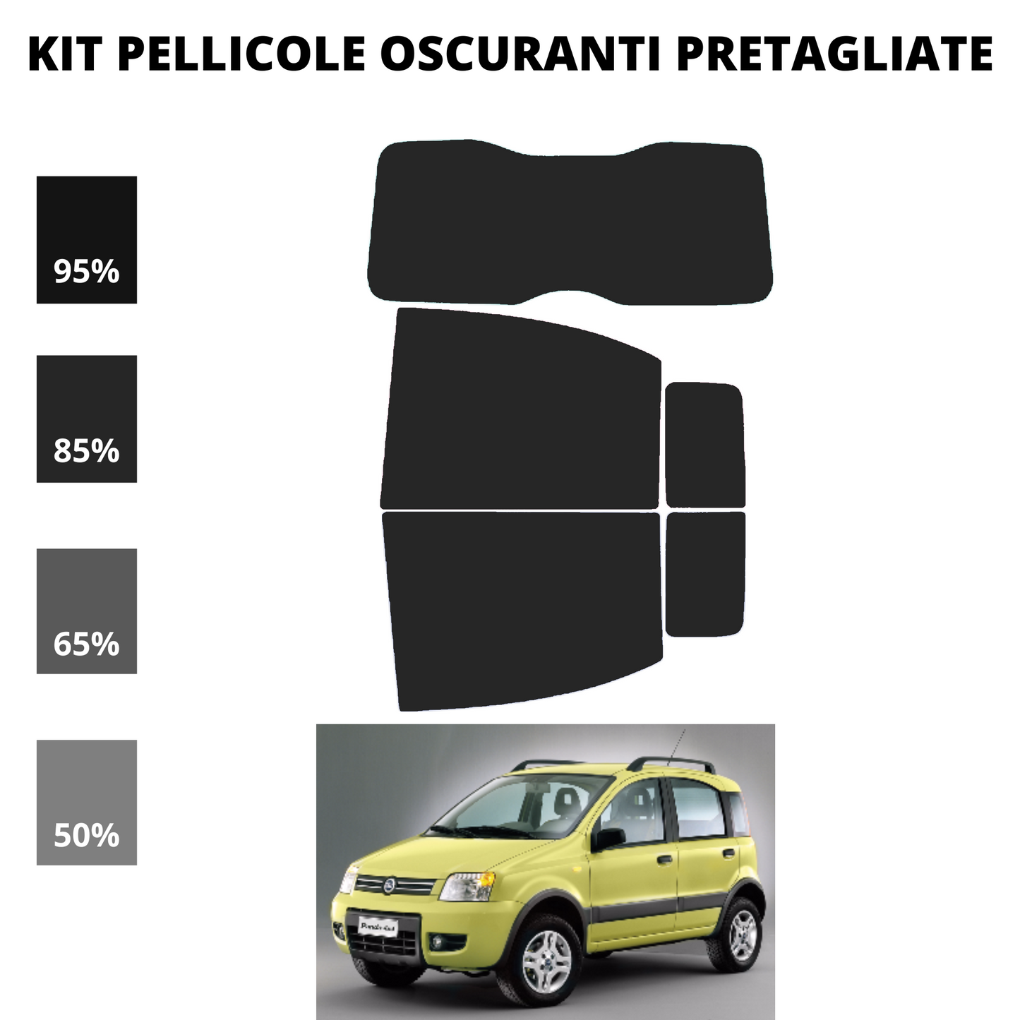 Pellicola Oscuramento Vetri Panda 2004 - 2010