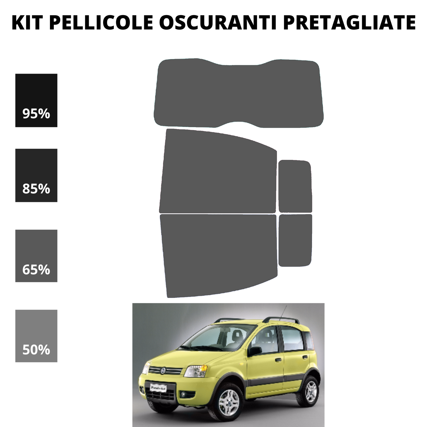 Pellicola Oscuramento Vetri Panda 2004 - 2010