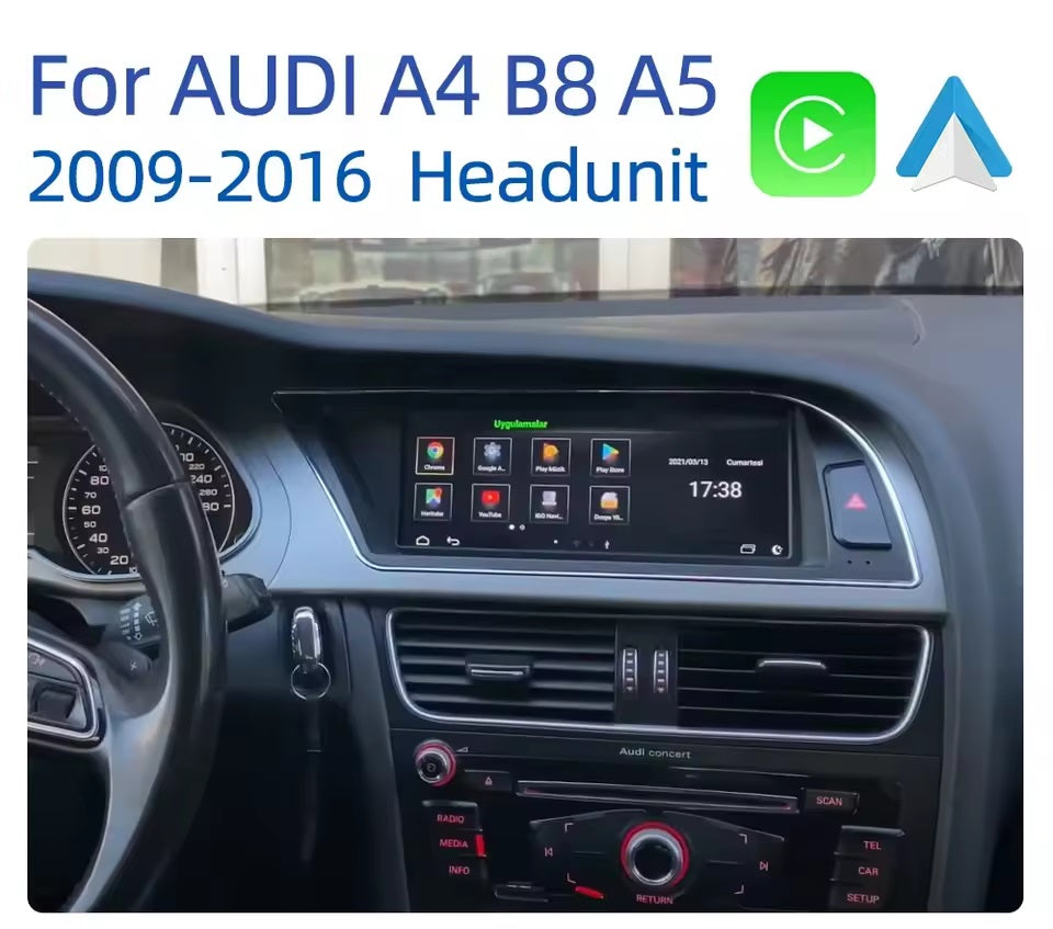Autoradio - 4/32 GB Andoird 14 + CarPlay wireless + GPS Navigatore + DSP + Unità principale inteligente / Kit Per Audi A5 ( 2009 - 2012 )