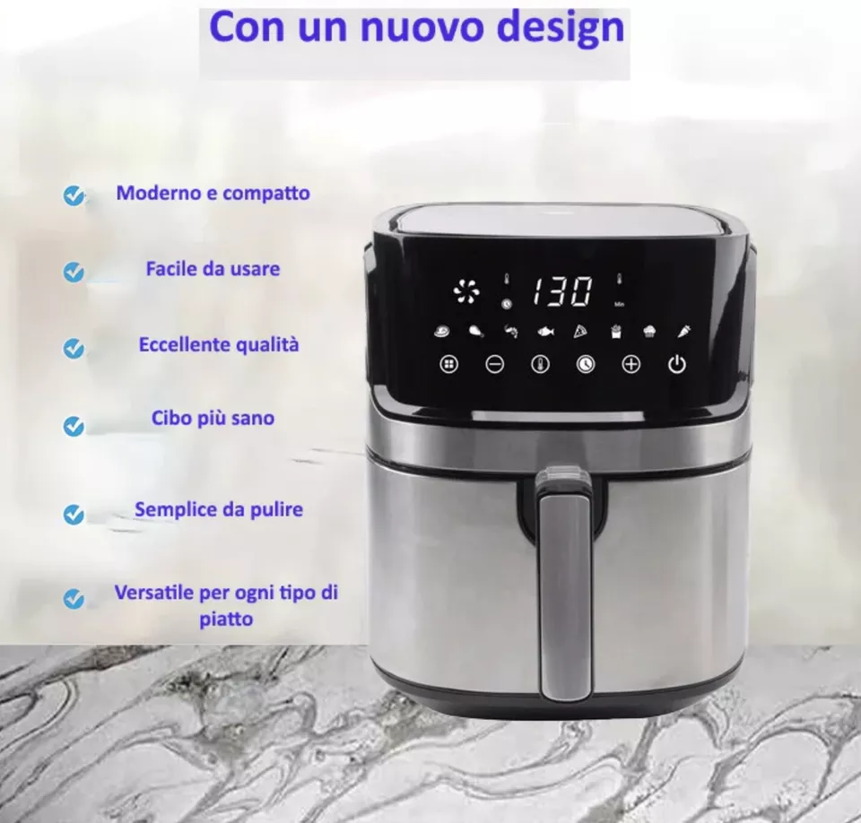 Friggitrice Ad Aria 12L Con Sistema Aria Rotante Touch Screen 1700W Smart