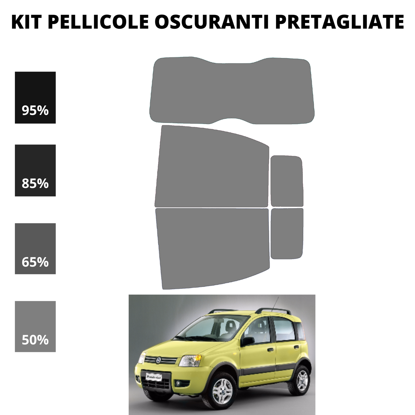 Pellicola Oscuramento Vetri Panda 2004 - 2010