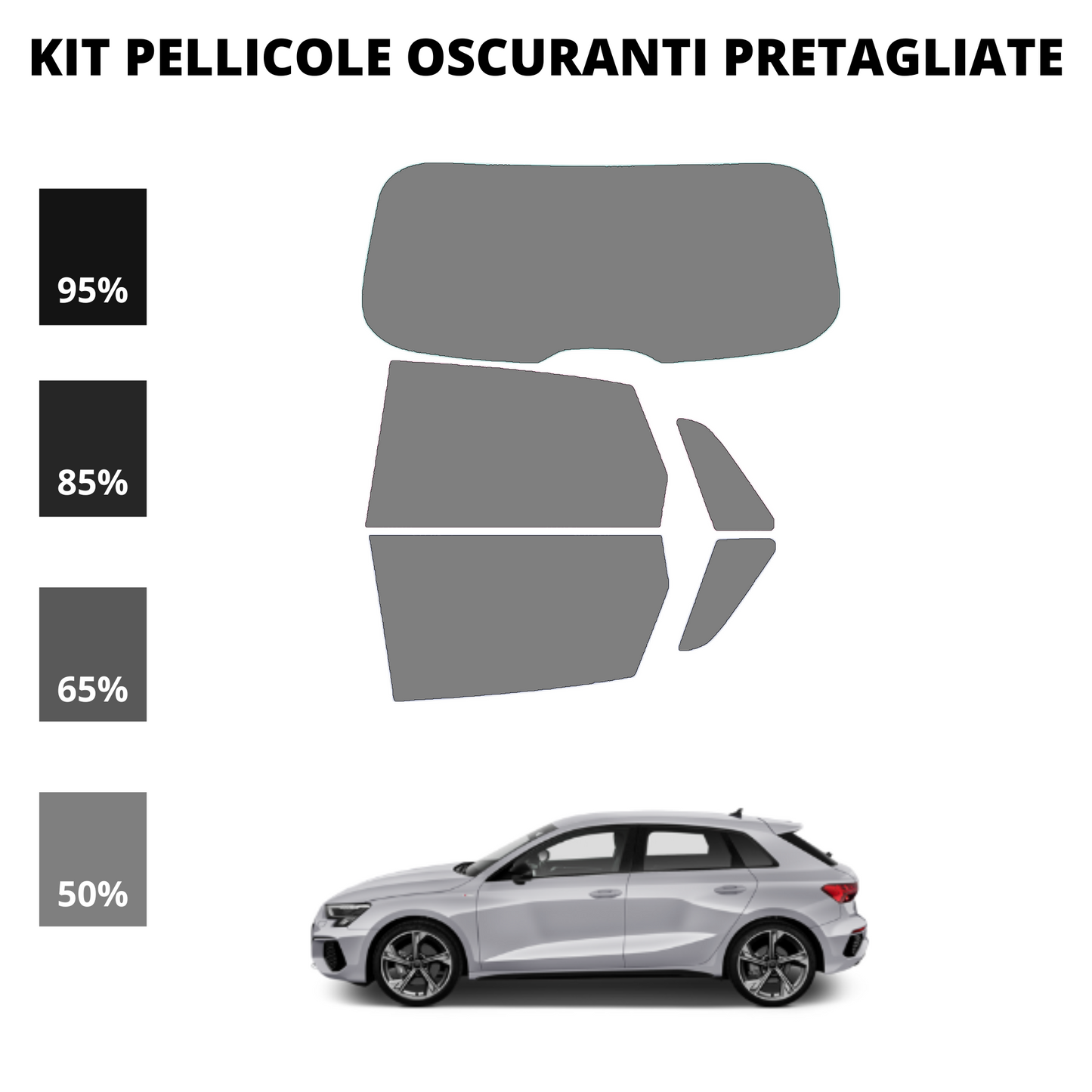 Pellicola Oscuramento Vetri Audi A3 2020