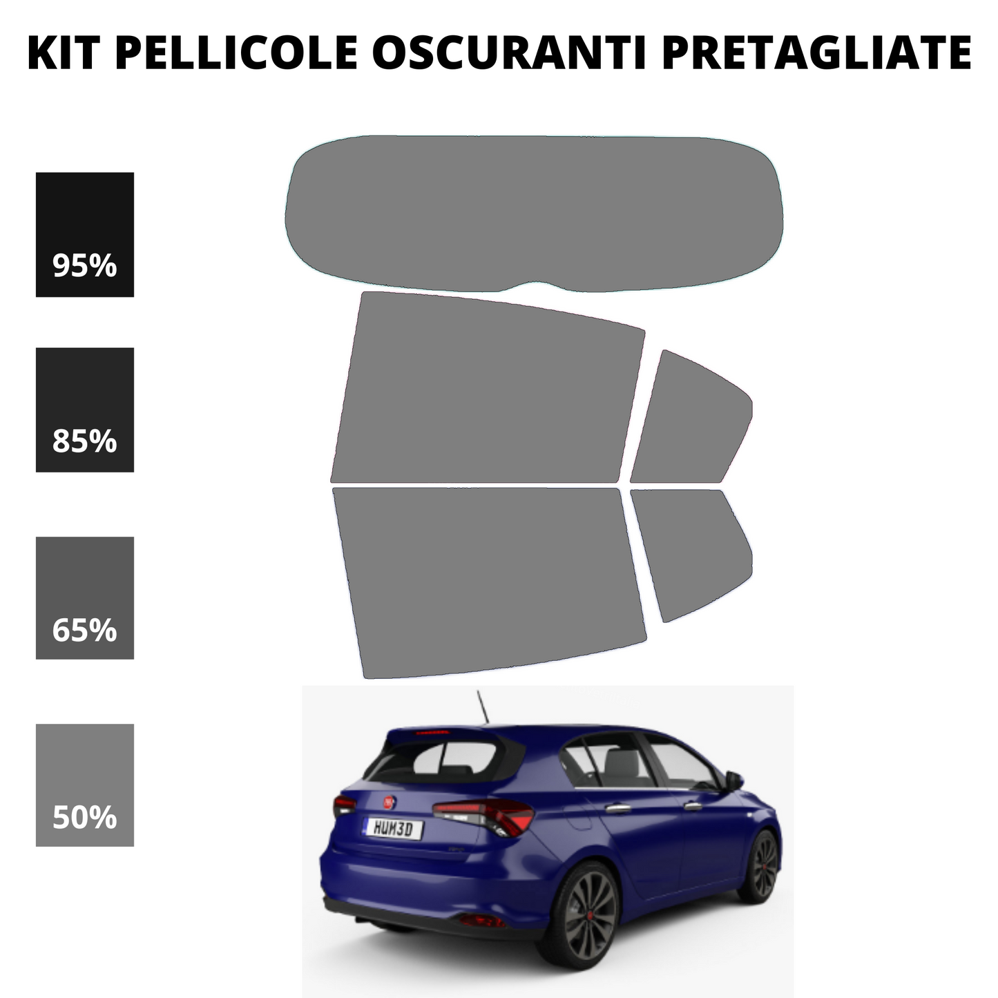Pellicola Oscuramento Vetri Fiat Tipo 2017