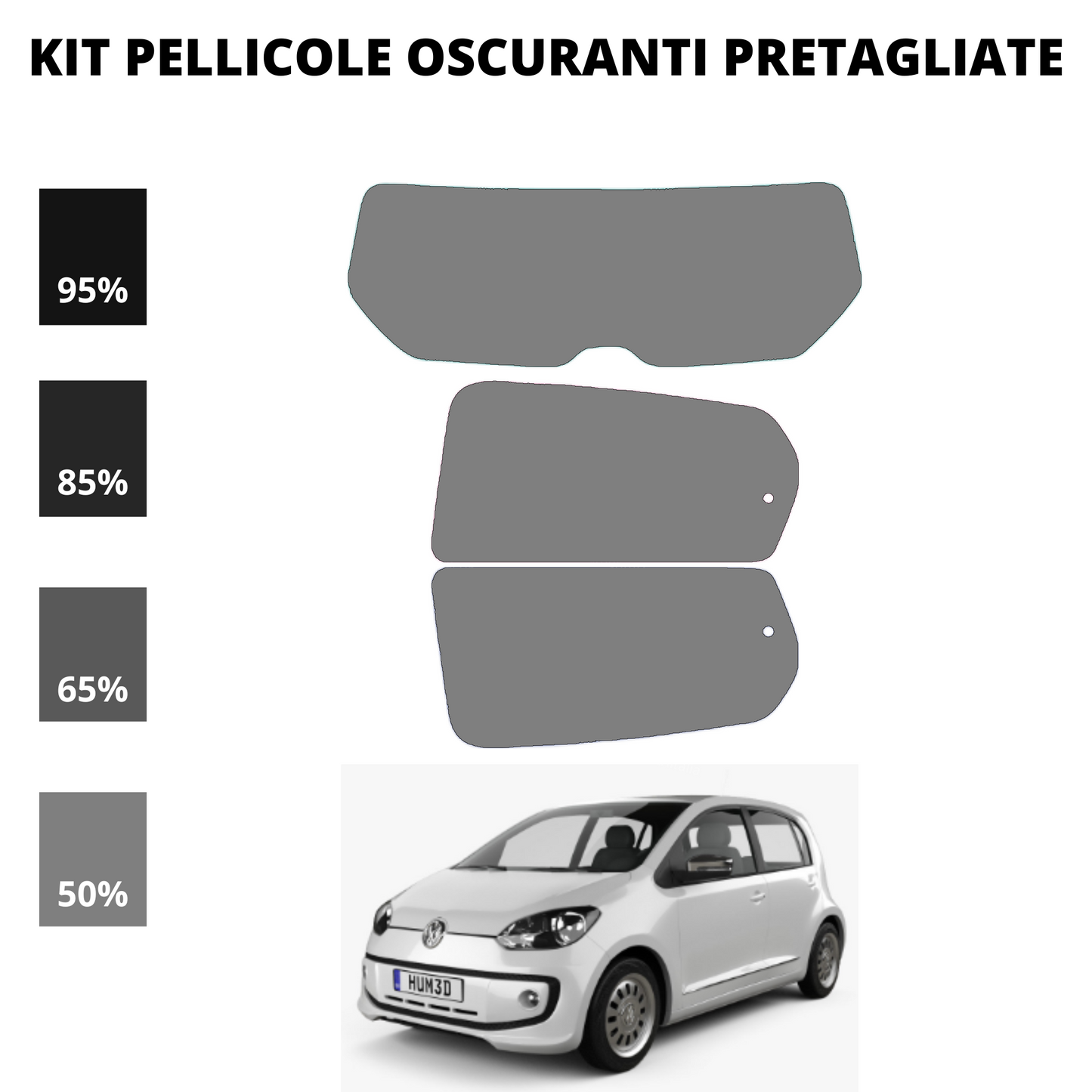 Pellicola Oscuramento Vetri Volkswagen UP