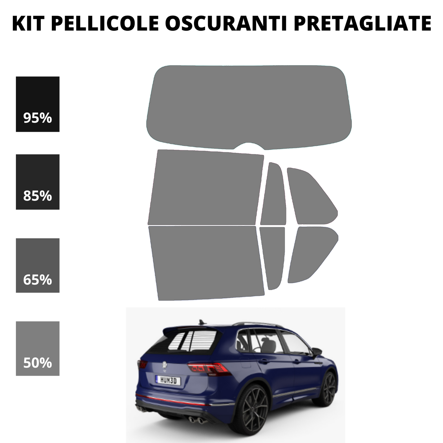 Pellicola Oscuramento Vetri Volkswagen Tiguan 2016