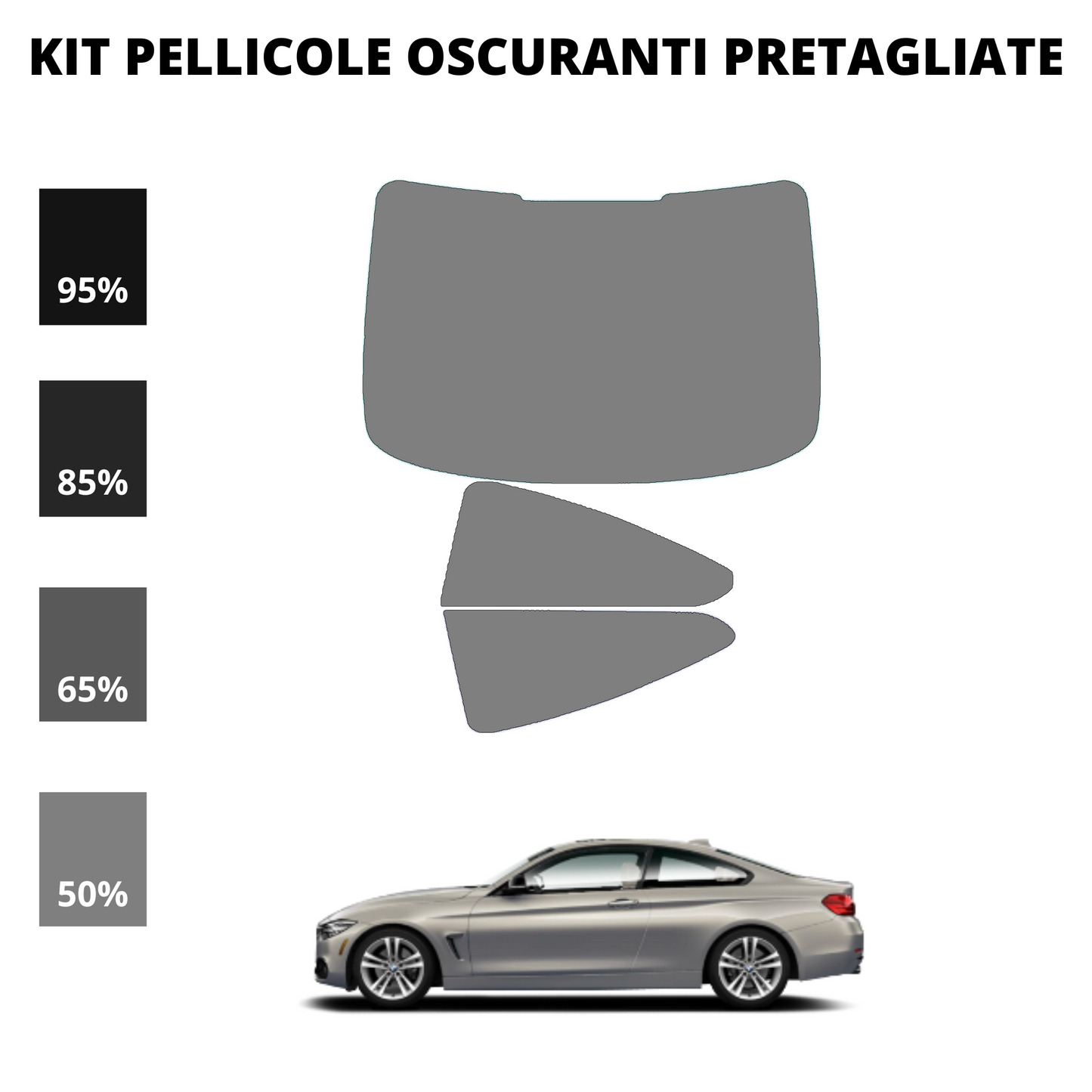 Pellicola Oscuramento Vetri Bmw Serie 4 coupé F32 2013-2020