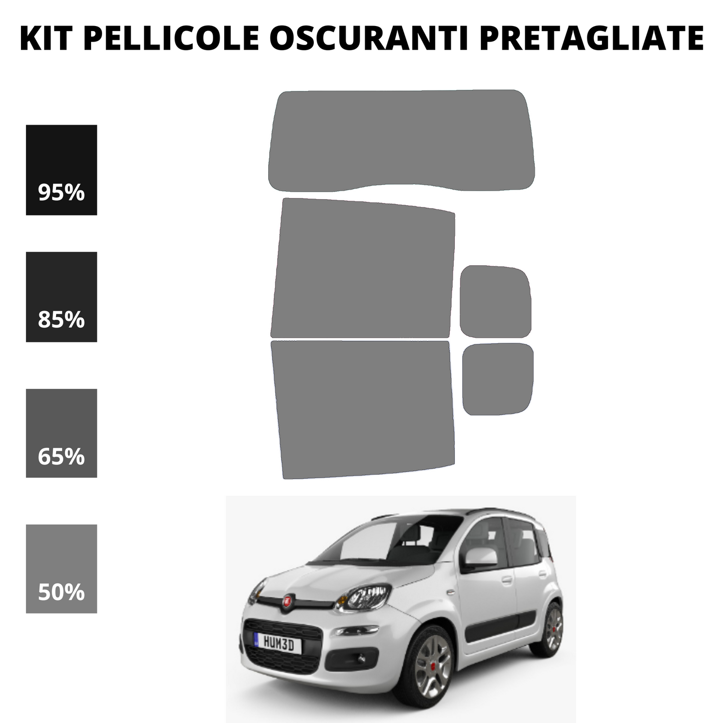 Pellicola Oscuramento Vetri Fiat Panda 2011