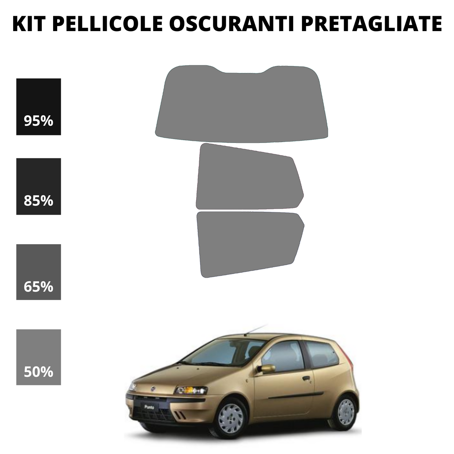 Pellicola Oscuramento Vetri Fiat Punto 3 Porte 1999-2004