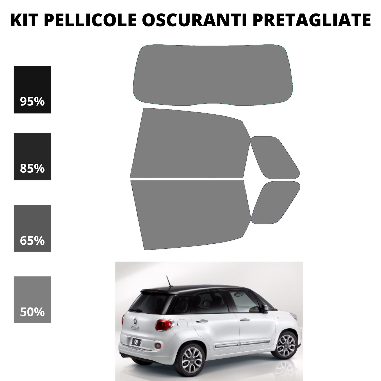 Pellicola Oscuramento Vetri Fiat 500 L
