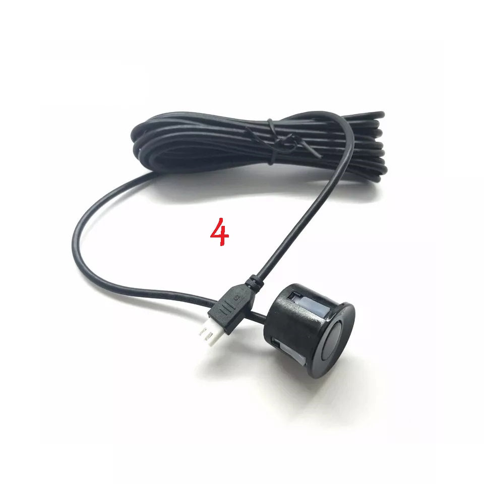 KIT 4 SENSORI DI PARCHEGGIO CON MINI DISPLAY LED SUONO FRESA NERI LED