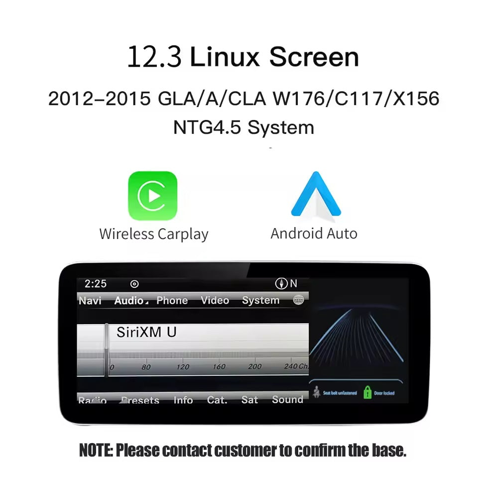 Autoradio CarPlay wireless Carplay/Android Auto da 12.3 '' / Kit Per Mercedes Benz GLA CLA GLC GLK ML W205 W176 C117 2012 - 2015