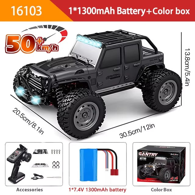 AUTO DA CORSA 50 KM/H 4WD RC auto con telecomando a LED auto ad alta velocità Drift Monster 4x4 Batteria 1300mAh