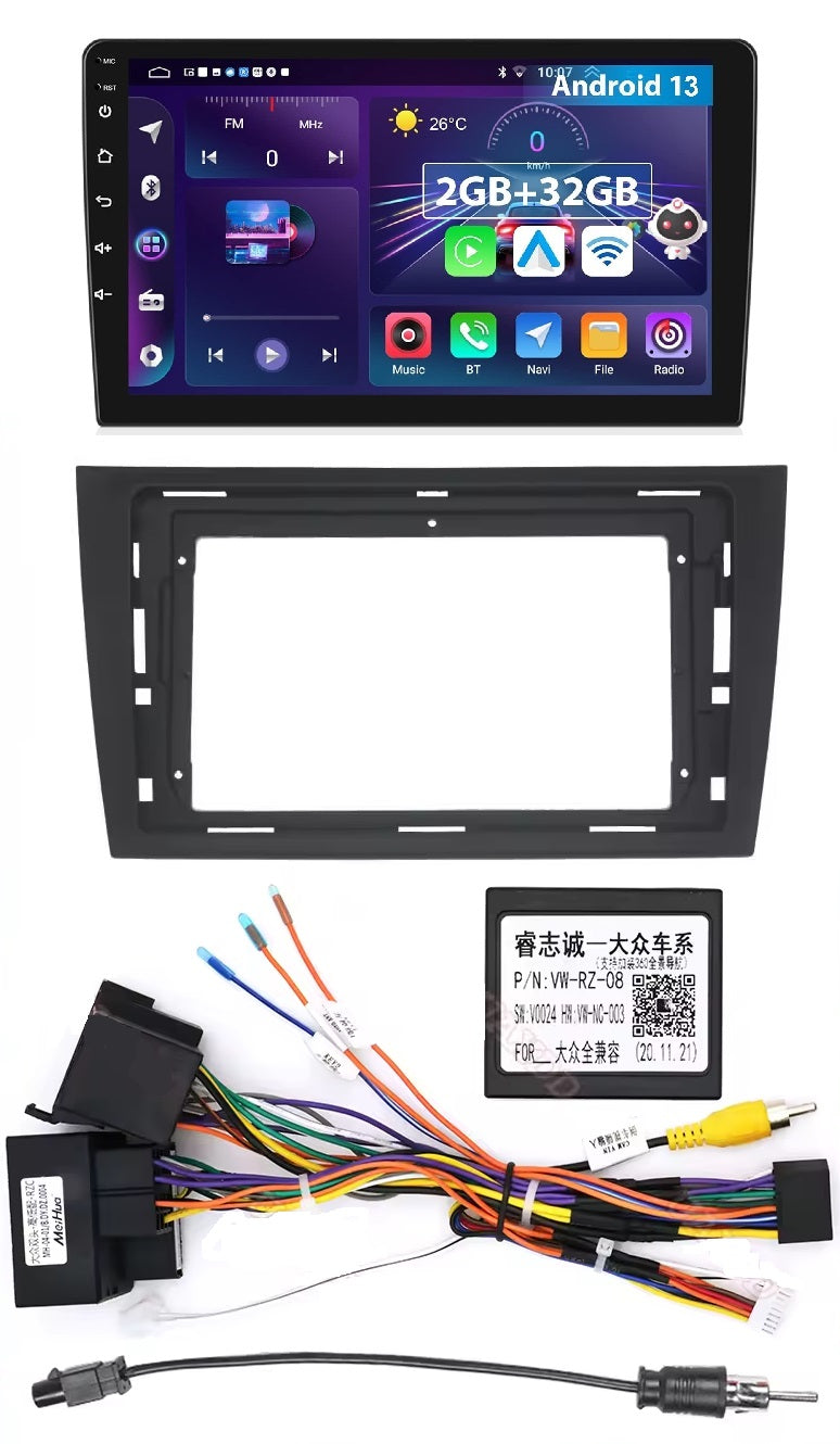 Autoradio 4/64 GB + Adattatore 9" + Canbus Box - Kit Per Golf 6 2008-2016