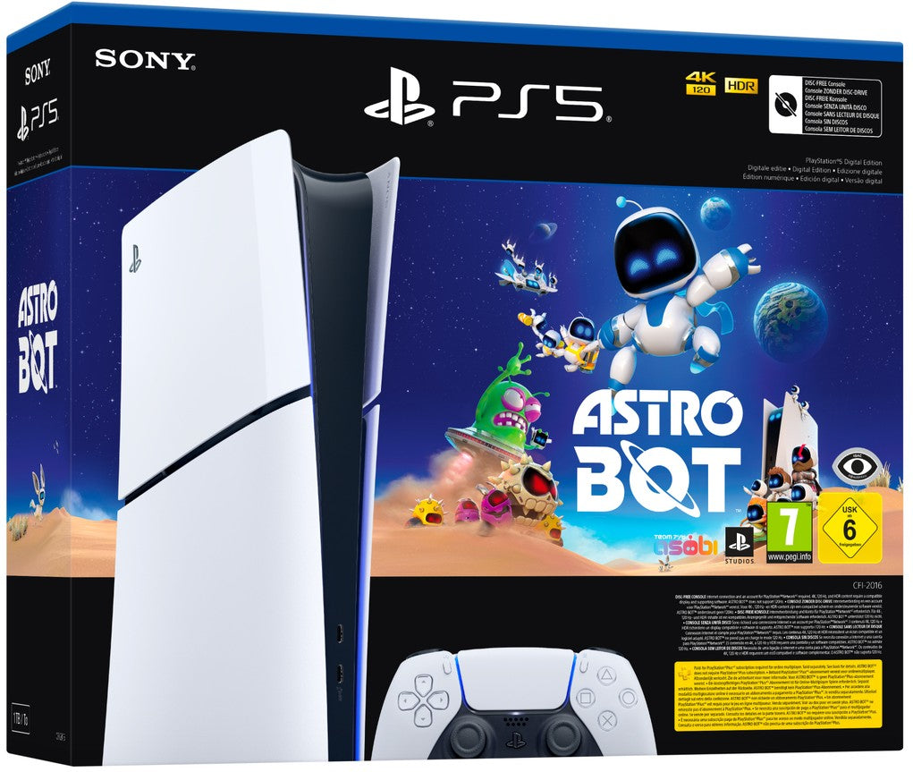 PS5 Console 1TB Digital Slim White Astro Bot Bundle ITA