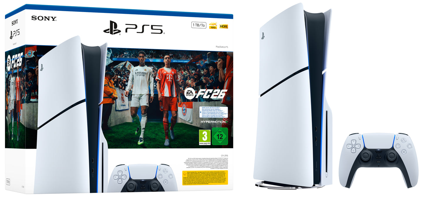 PS5 Console 1TB Standard Edition E Chassis White + FC 26 ITA