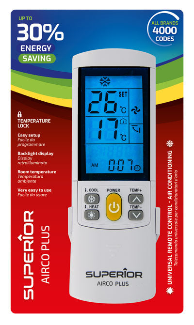 Superior Telecomando Universale Climatizzatori AirCo Plus illuminato
