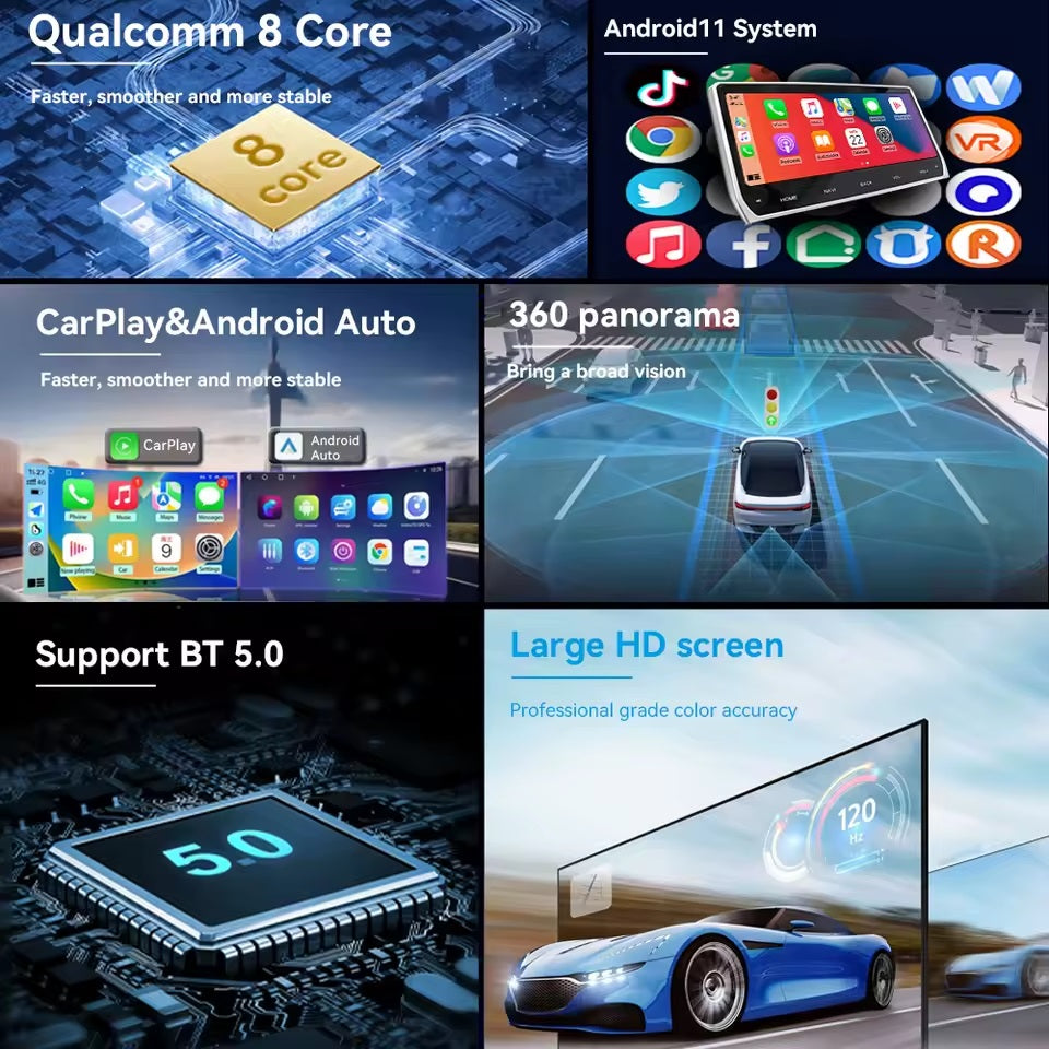 Snapdragon Android 13 Carplay Tesla Style per Ford Galaxy S Max 2007-2015 Car Multimedia Player Auto Radio Navigation Head Unit