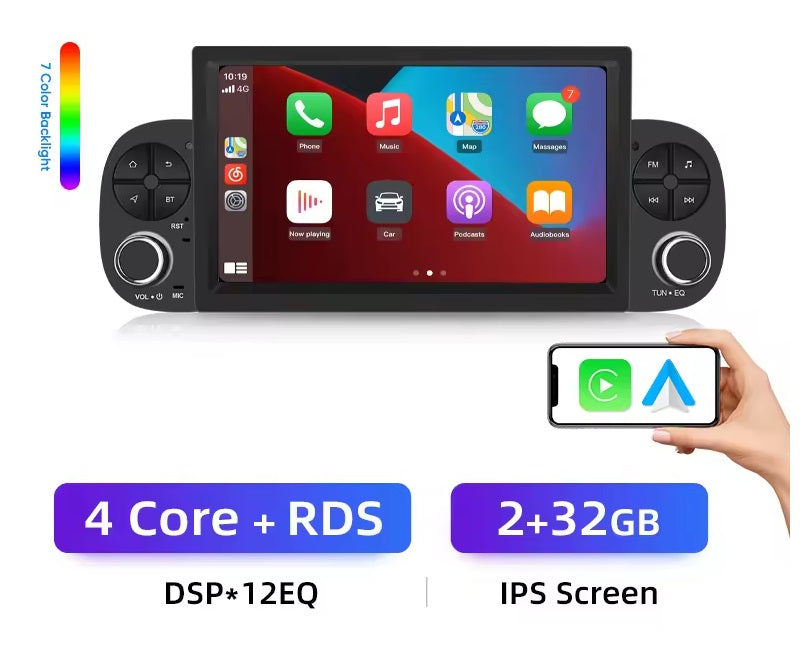 Autoradio per Fiat Panda 2013-2020 sistemi intelligenti V1 Plus per auto per Apple Carplay FM GPS SWC BT