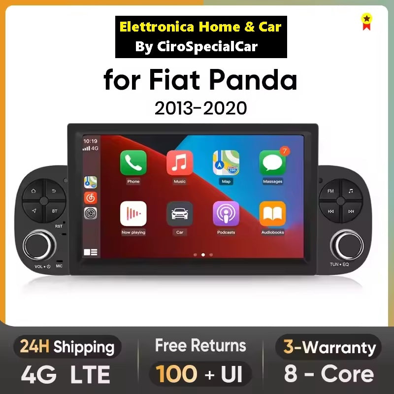 Autoradio per Fiat Panda 2013-2020 sistemi intelligenti V1 Plus per auto per Apple Carplay FM GPS SWC BT