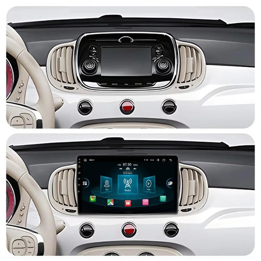 Autoradio 4/64 GB + Adattatore 9" + Canbus Box - Kit Per Fiat 500  2016 - 2019