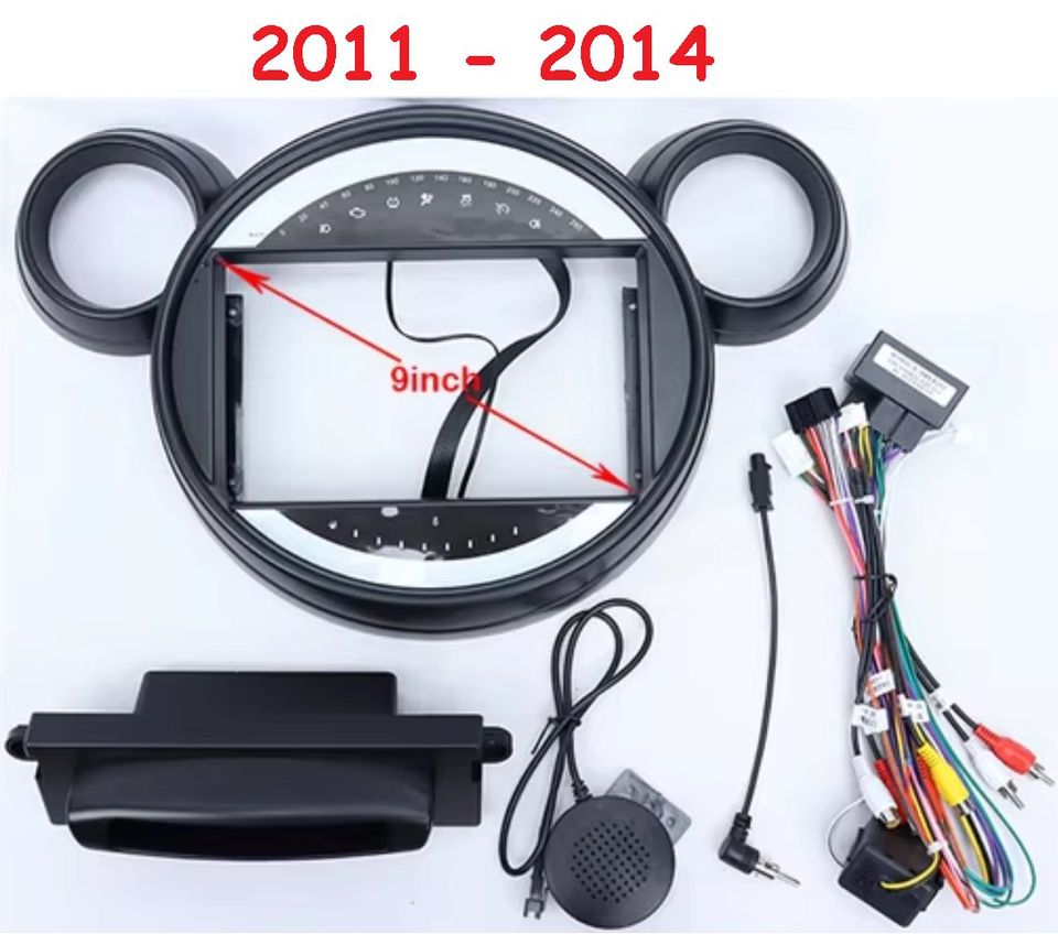 Mini Cooper Countryman 2011-2014 Autoradio 4/64 GB 9 pollici + Adattatore 9" + Canbus Box + Cablaggio Originale