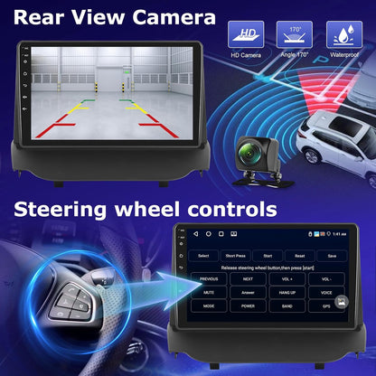 Autoradio Android per Ford Ecosport 2013-2017, Radio Touchscreen da 9 Pollici con Carplay Wireless e Android Auto/WiFi/GPS/Bluetooth/EQ/Radio FM RDS+Telecamera