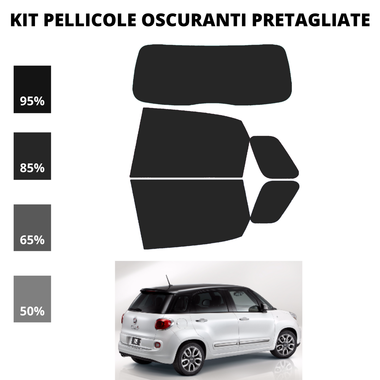 Pellicola Oscuramento Vetri Fiat 500 L