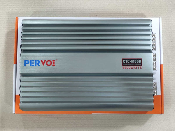 Amplificatore PERVOI CTC-M668, un modello a 4 canali progettato per l'uso in auto. 6800WT  Max / Ottima Qualità Audio