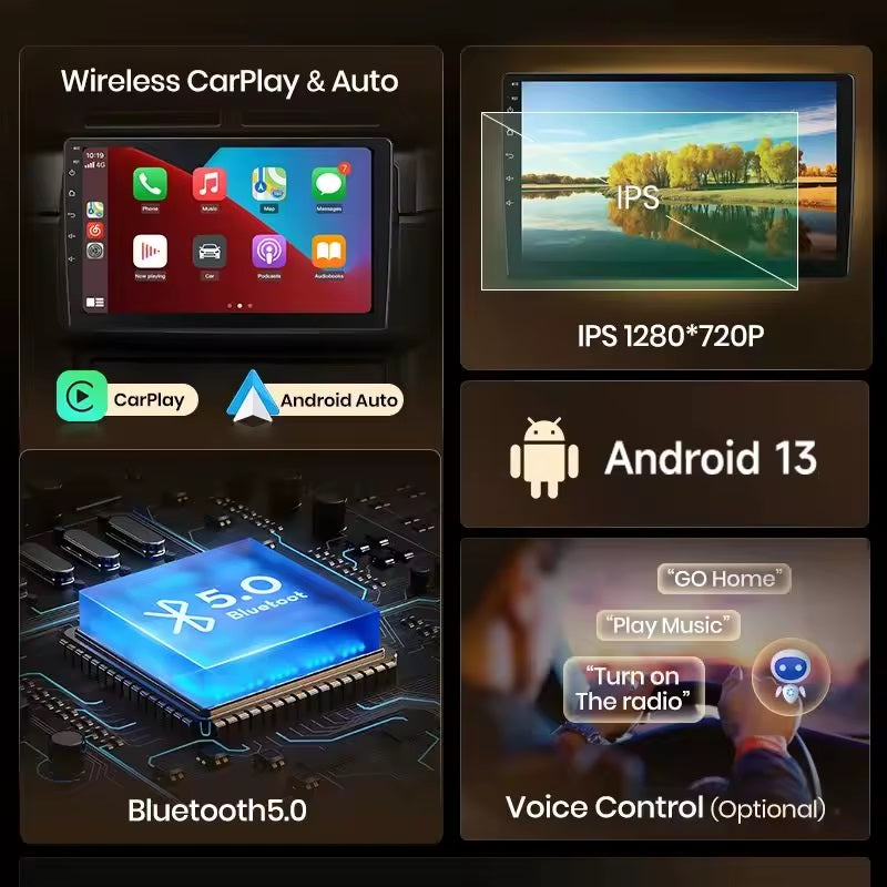 Autoradio per Fiat Panda 2013-2020 sistemi intelligenti V1 Plus per auto per Apple Carplay FM GPS SWC BT