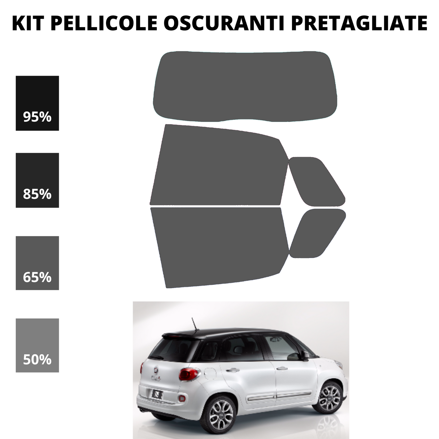 Pellicola Oscuramento Vetri Fiat 500 L