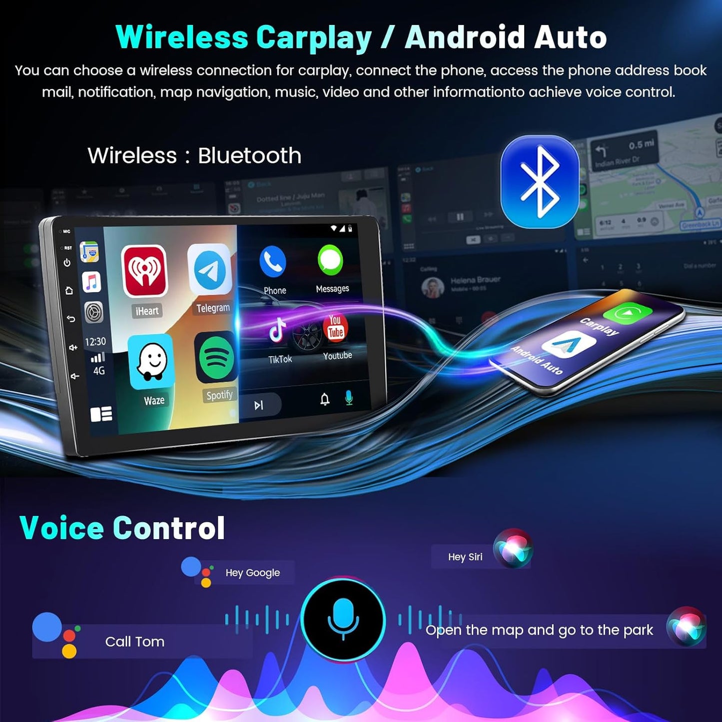 Autoradio per Jeep Renegade 2016-2020, 5G WiFi Android 9" con Wireless Carplay Android Auto Bluetooth5.0 FM/RDS GPS SWC AHD Retrocamera