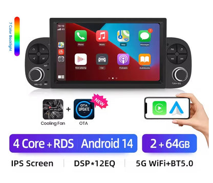 Autoradio per Fiat Panda 2013-2020 sistemi intelligenti V1 Plus per auto per Apple Carplay FM GPS SWC BT