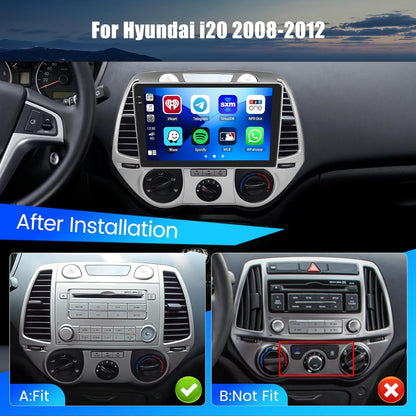Autoradio Android per Hyundai i20 2008-2012 Wireless Carplay 9''Incell Schermo per Auto Android Auto WiFi Touchscreen Bluetooth5.0 GPS Retrocamera