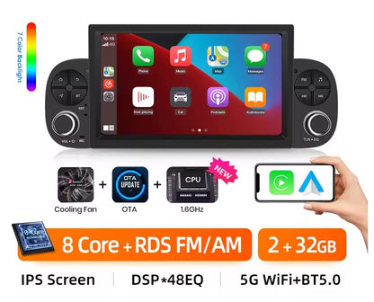 Autoradio per Fiat Panda 2013-2020 sistemi intelligenti V1 Plus per auto per Apple Carplay FM GPS SWC BT