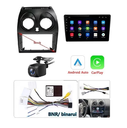 Autoradio per Nissan Qashqai J10 2006-2016 con CarPlay/Android/DSP, 1280 * 720, 9" HD Schermo Navigatore GPS WiFi BT USB FM RDS Radio Mirror Link+32 band EQ.