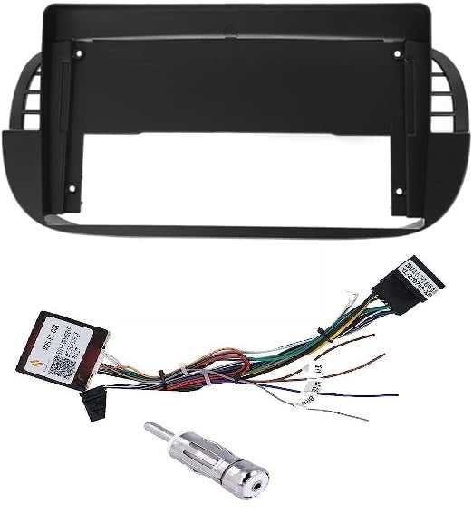 Mascherina adattatore autoradio 9" per Fiat 500 2007 - 2015 doppio DIN Fisso