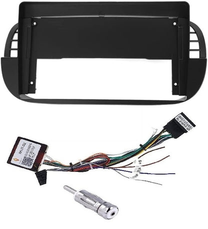 Mascherina adattatore autoradio 9" per Fiat 500 2007 - 2015 doppio DIN Fisso