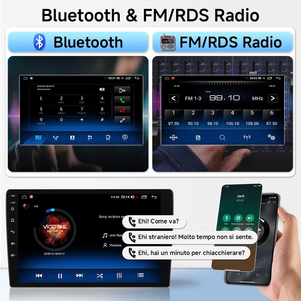 Autoradio Android 15 per Fiat 500L 2012-2017 - Schermo Touch 9" 1280x800, Wireless CarPlay Android Auto, Navigatore GPS, FM, Bluetooth 5.4, WiFi 6.0 - Stereo Auto con Controllo Volante