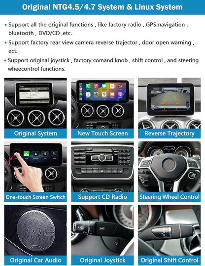 Autoradio Touchscreen per autoradio da 10,25 e 12,3 pollici per Mercedes Benz Classe A/B GLA CLA 180 W176 W246 C117 X117 X156 2013-2015 con NTG 4.5/4.7, supporta Apple...