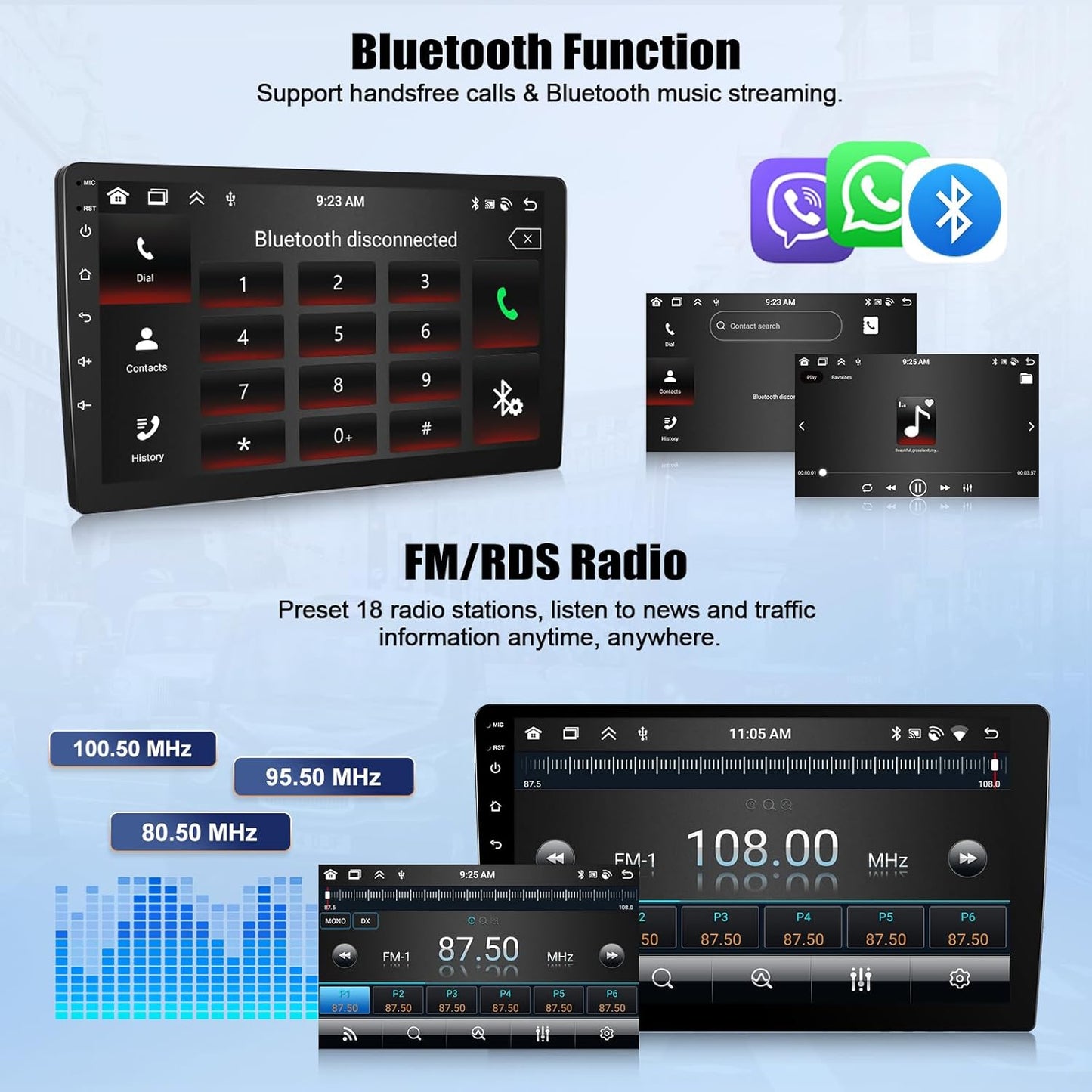 Autoradio per Peugeot 3008 2009-2015 CarPlay Android Auto Autoradio con Schermo 9" con Bluetooth GPS FM RDS WiFi