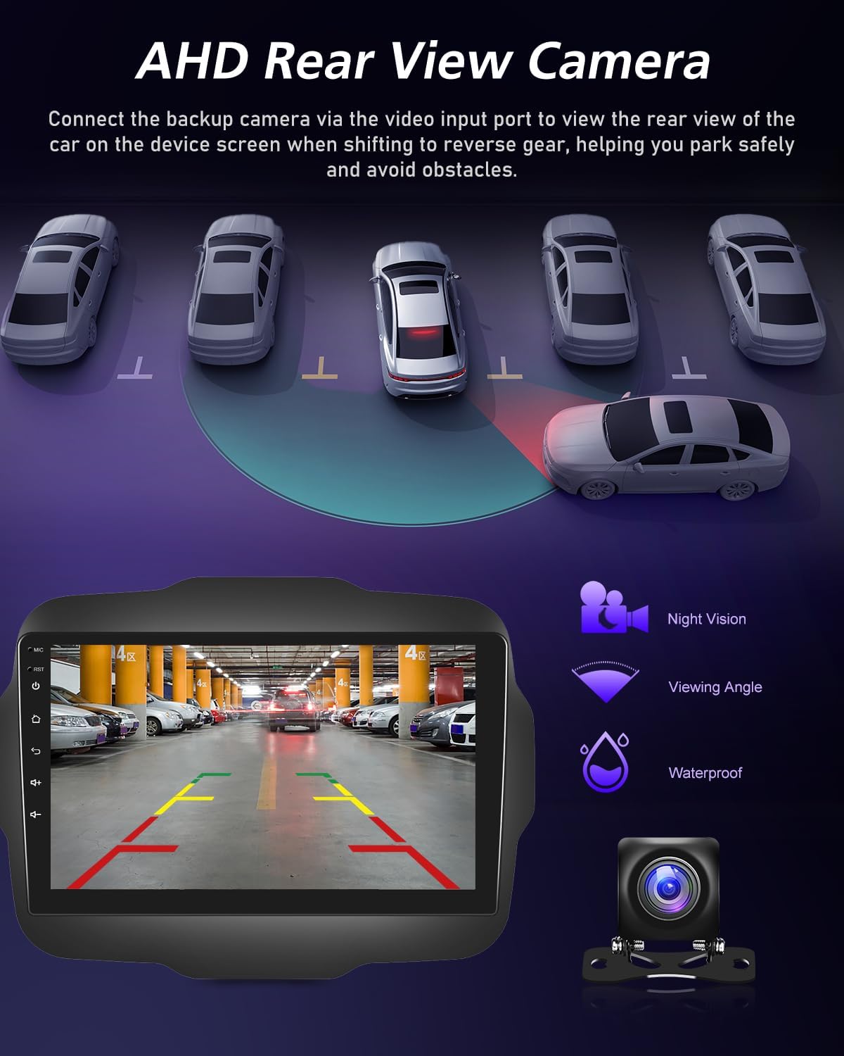 Autoradio per Jeep Renegade 2016-2020 - Kit Qualcomm 8 Core 4/64GB DAB/DAB + Radio da 9 pollici con supporto Carplay e Android Auto Wi-Fi e GPS ventola di raffreddamento DSP + telecamera posteriore