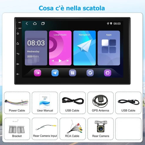 Autoradio 7 pollici Completa 2 DIN Kit compatibile con FORD GALAXY, FIESTA, FOCUS, C-MAX, S-MAX, TRANSIT