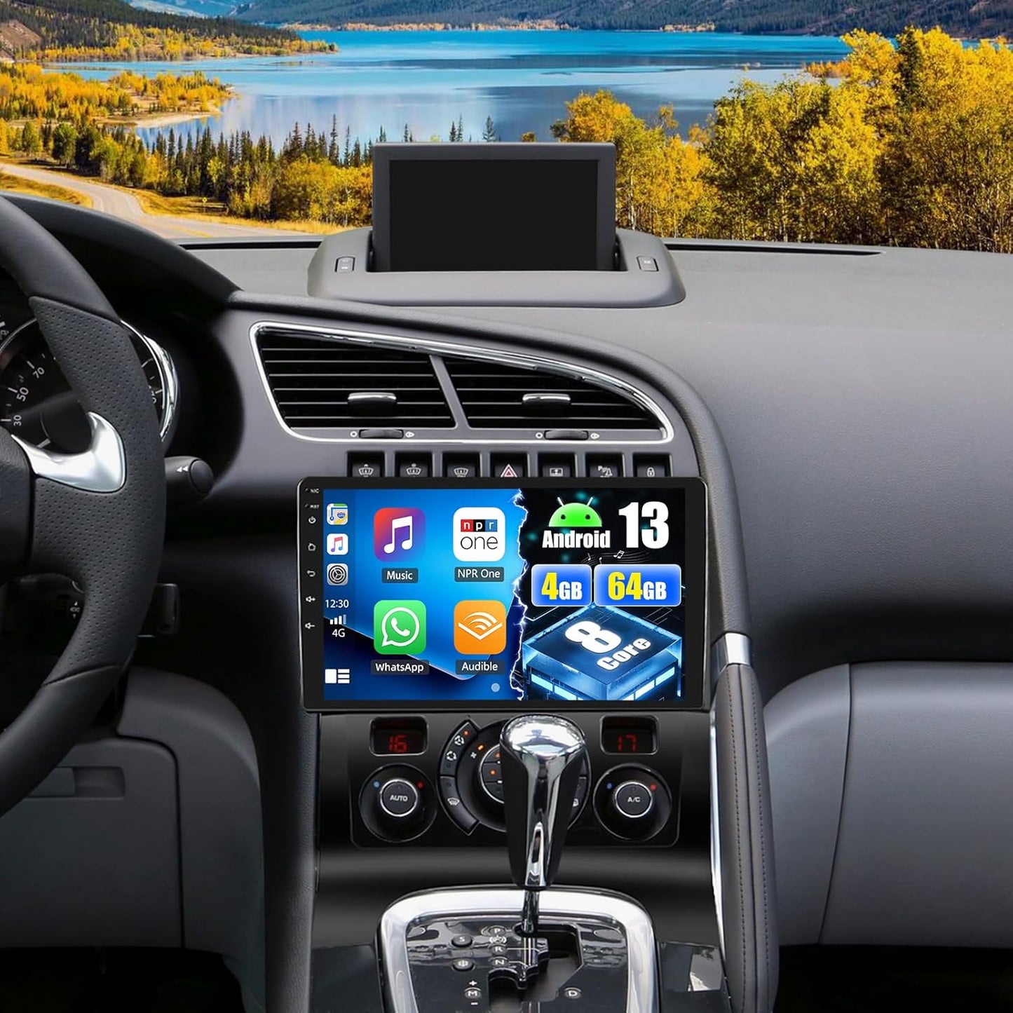 Autoradio per Peugeot 3008 2009-2015 CarPlay Android Auto Autoradio con Schermo 9" con Bluetooth GPS FM RDS WiFi