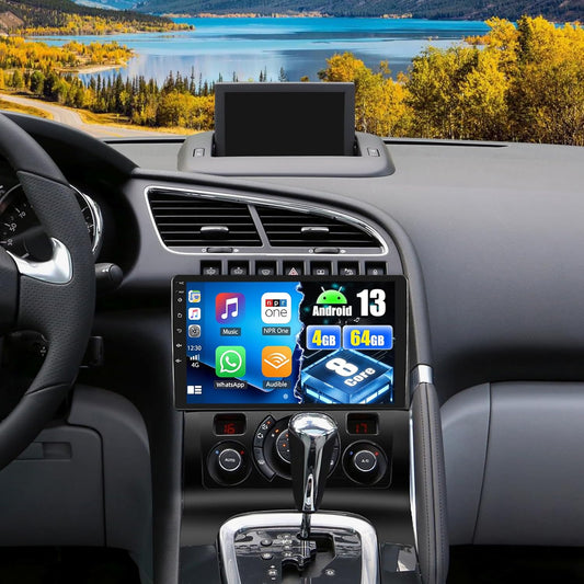 Autoradio per Peugeot 3008 2009-2015 CarPlay Android Auto Autoradio con Schermo 9" con Bluetooth GPS FM RDS WiFi
