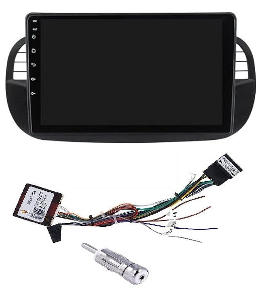 Mascherina adattatore autoradio 9" per Fiat 500 2007 - 2015 doppio DIN Fisso
