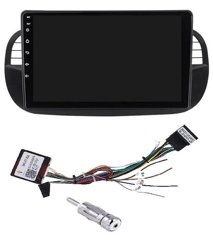 Mascherina adattatore autoradio 9" per Fiat 500 2007 - 2015 doppio DIN Fisso