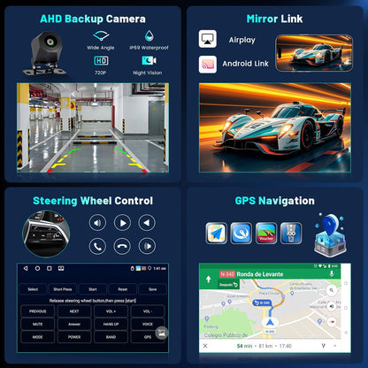Autoradio per Jeep Renegade 2016-2020, 5G WiFi Android 9" con Wireless Carplay Android Auto Bluetooth5.0 FM/RDS GPS SWC AHD Retrocamera